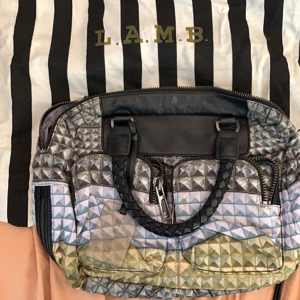 LAMB bag- light polyester w/ leather details.